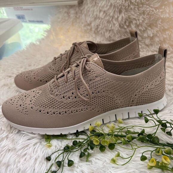 Cole Haan Women's Zerogrand Stitchlite Wingtip Knit Oxford Sneakers Neutral 11 B - Picture 4 of 8